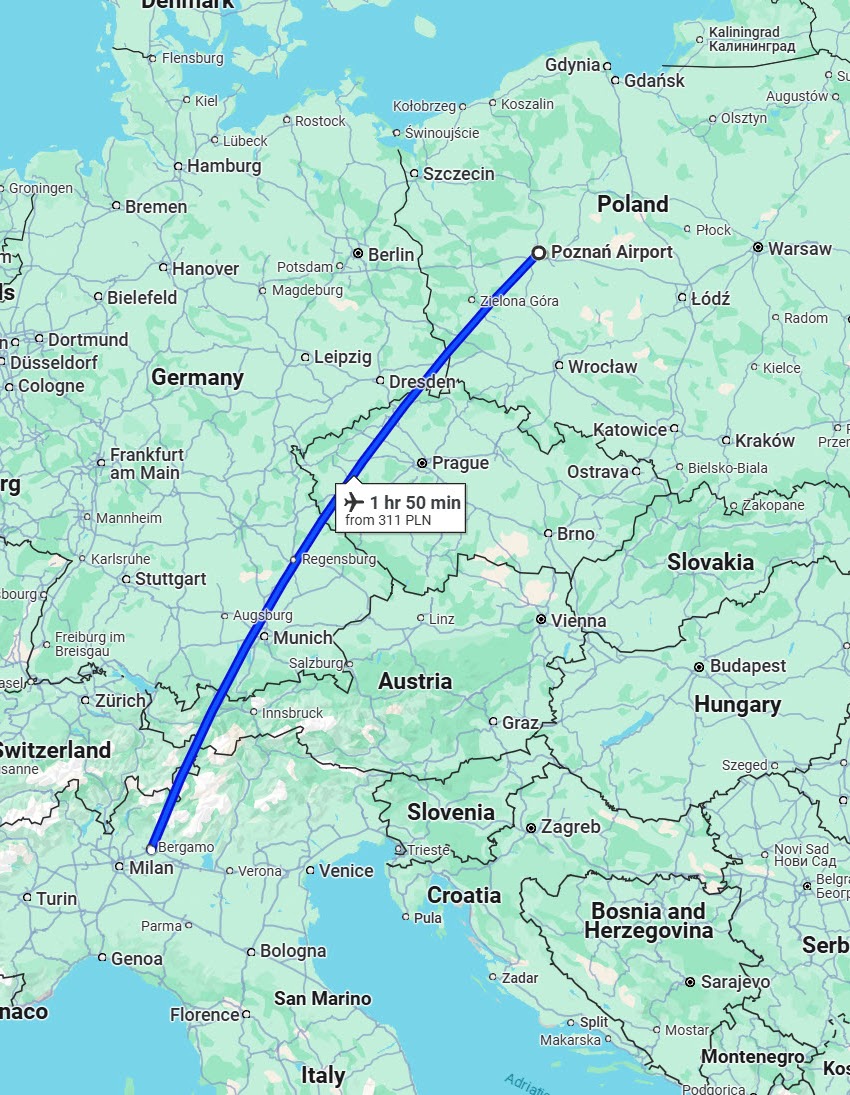 Lot z Polski (Poznań / Wrocław / Warszawa)